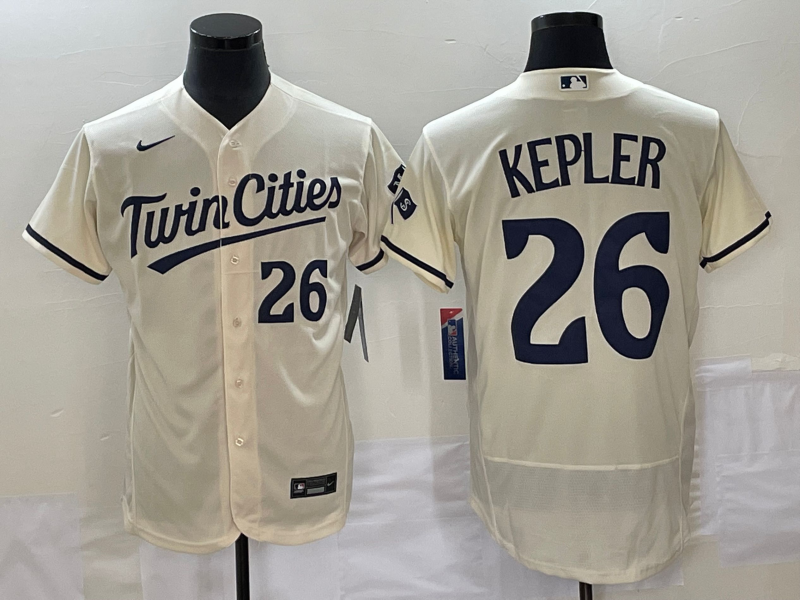 Men's Minnesota Twins #26 Max Kepler Cream Flex Base Stitched Baseball Jersey Men's Minnesota Twins #26 Max Kepler Cream Flex Base Stitched Baseball Jersey